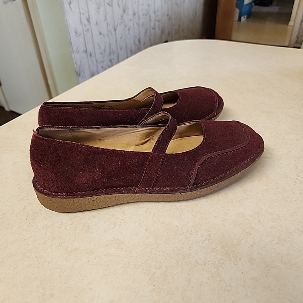 NEW Rockport Seaview Womens Size 6.5 Slip-on Mary Jane Shoes Burgundy Suede - Picture 4 of 9